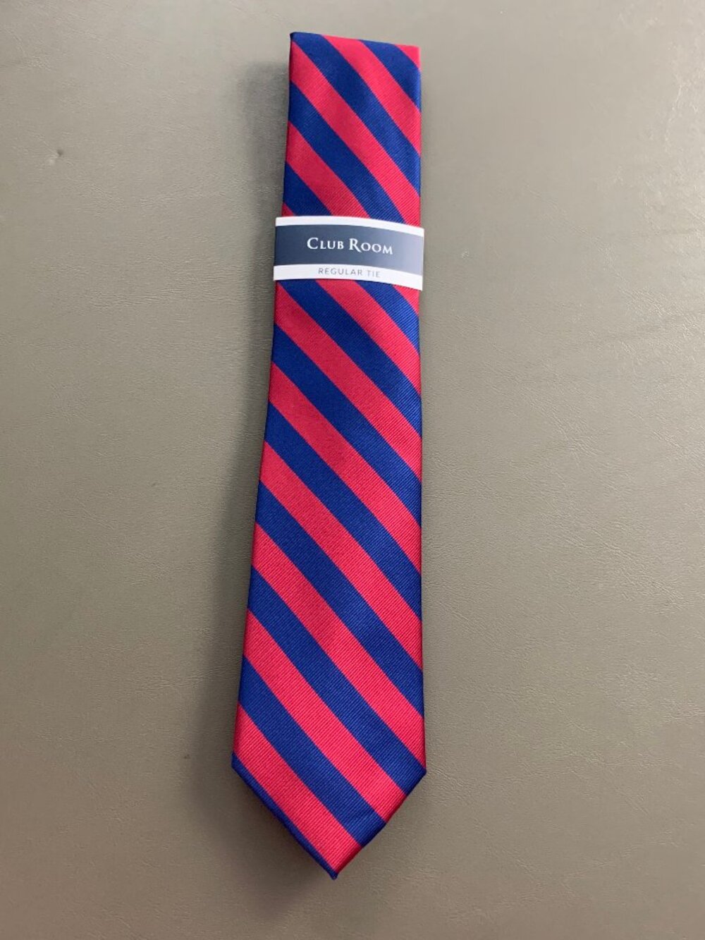 Club Room Men's 3'' 100% Polyester Neck Tie, Red and Blue Drew Stripe, One Size